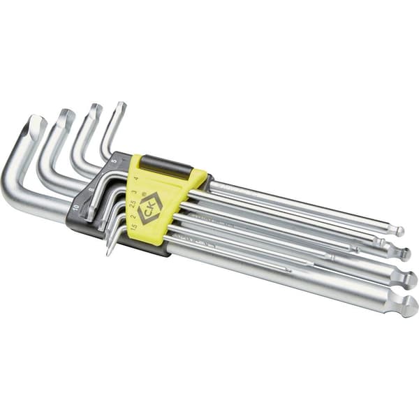 C.K T4440M Vinkelskruvmejselset 1.5 mm, 2 mm, 2.5 mm, 3 mm, 4 mm, 5 mm, 6 mm, 8 mm, 10 mm 9 delar