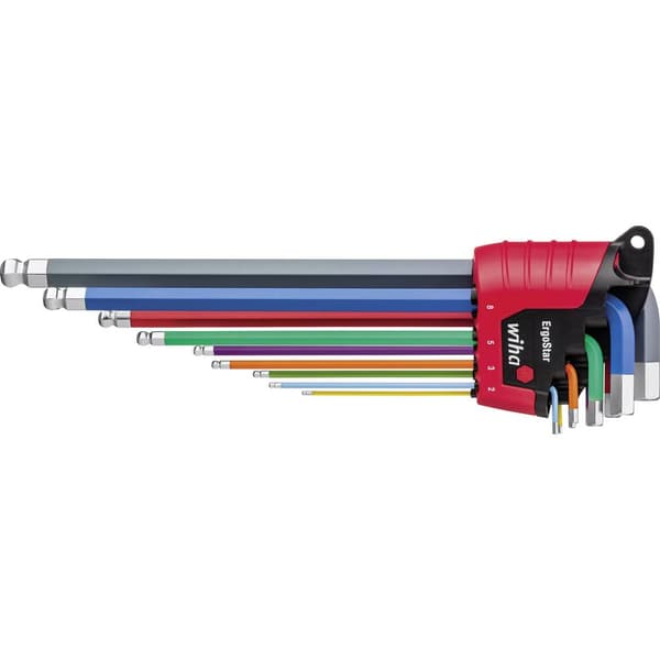 Wiha Inner-sexkantig Vinkelskruvmejselset 1.5 mm, 2 mm, 2.5 mm, 3 mm, 4 mm, 5 mm, 6 mm, 8 mm, 10 mm 1.5 mm, 2 mm, 2.5 m