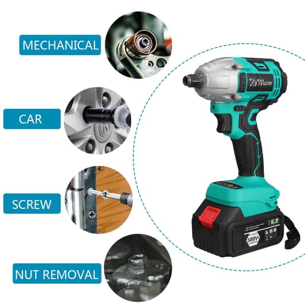 Batteri Impact Driver Ratchet batteri Skruetrækker Børsteløs til Makita 18V med 2 batterier