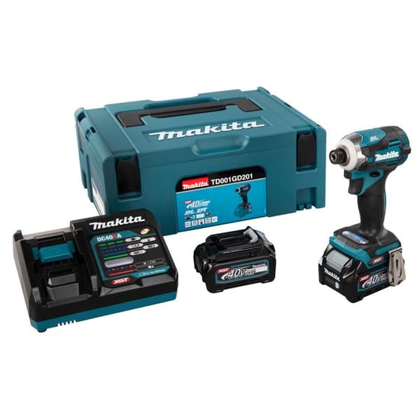 Slagskruvdragare XGT TD001GD201 220 Nm - MAKITA - med batteri 40V 2.5Ah - laddare - MakPakTD001GD201