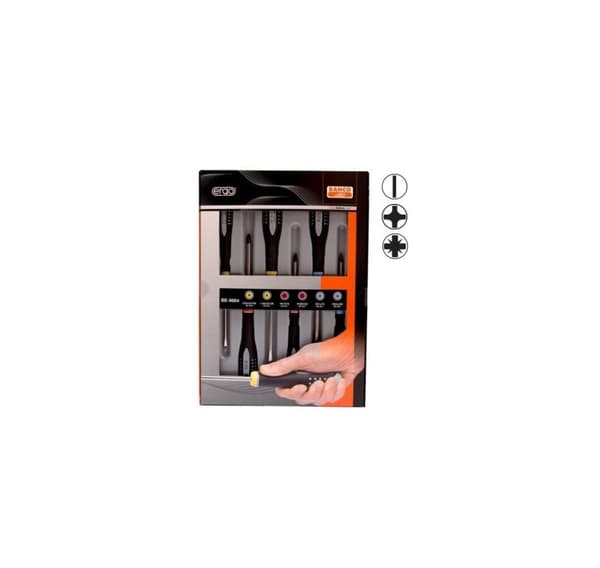 Skruvmejselset ERGO™ 6 st - PH1/2 PZ1/2 SL 4,0/5,5