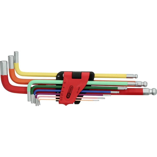 KS Tools 151.4420 Inner-sexkantig Vinkelskruvmejselset 1.5 mm, 2 mm, 2.5 mm, 3 mm, 4 mm, 5 mm, 6 mm, 8 mm, 10 mm 9 dela