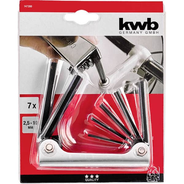 kwb Hexagon skiftnyckel 2 mm, 2.5 mm, 3 mm, 4 mm, 5 mm, 6 mm, 8 mm, 10 mm 7 delar