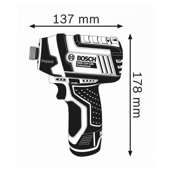 Bosch Professional GDR 12V-105 slagdrivare + 2 2,0Ah batterier + LBOXX - 06019A6977