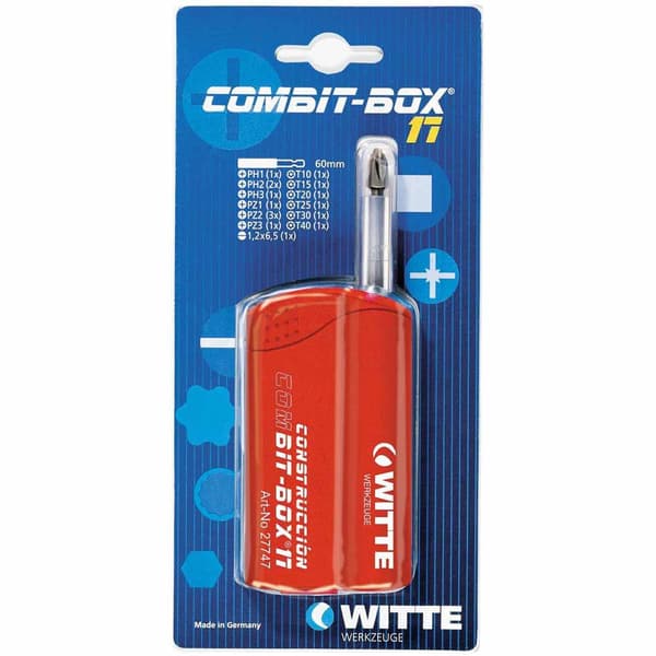 Witte Blister Skruetrækker Tips Combit-box Tin 17 Enheder Rød