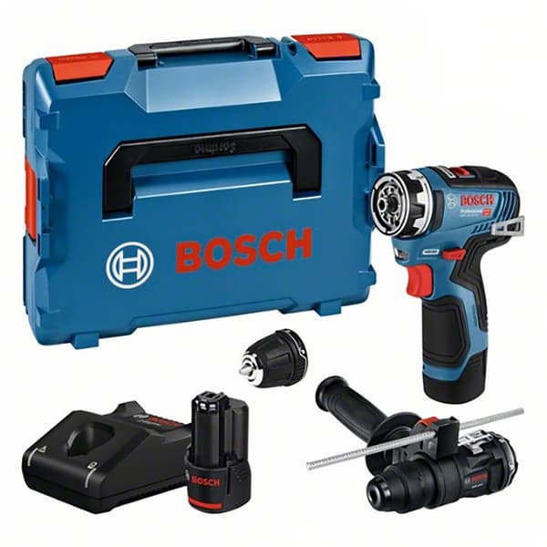 Bosch Professional Elektrisk Skruetrækker Gsr12v-35fc+gfa12h/12b+2x3ah+gal+lb Søvfarvet