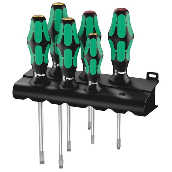 Wera Laserspets 334/6 Kraftform Plus 6 Bitar Grönt