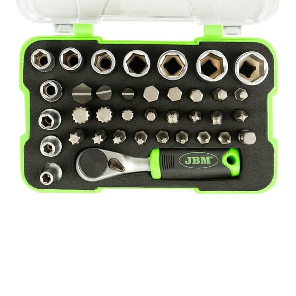 Jbm Mini Spärr Set 1/4´´ 38 Bitar Durchsichtig