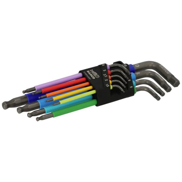 Bahco C1997LM/9P Inner-sexkantig Vinkelskruvmejselset 1.5 mm, 2.0 mm, 2.5 mm, 3.0 mm, 4.0 mm, 5.0 mm, 6.0 mm, 8 mm, 10.