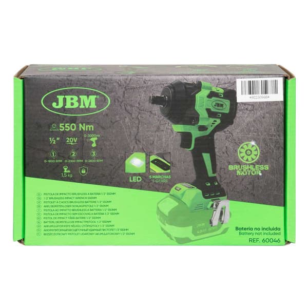 Jbm Batteri Børsteløs Slagpistol 1/2´´ 550nm