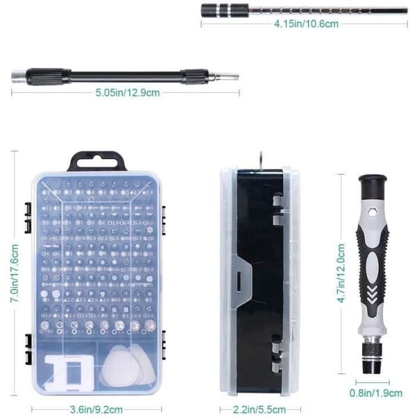115 i 1 mini skruvmejsel set precisionssats verktyg liten låda torx skruvmejsel dator laptop demontering för macbook, iphone, D