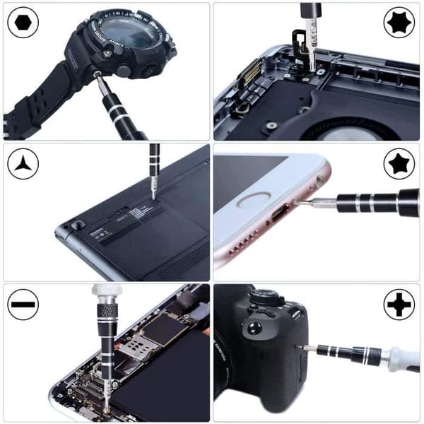 115 i 1 mini skruvmejsel set precisionssats verktyg liten låda torx skruvmejsel dator laptop demontering för macbook, iphone, D