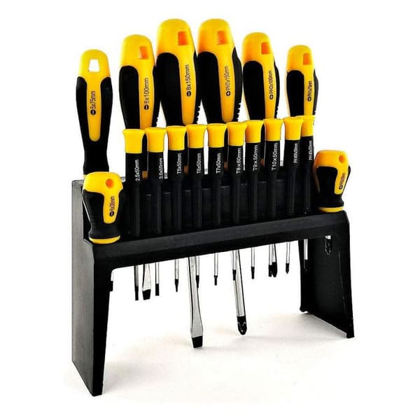 Skruvmejselset - Ej specificerat - 18 delar - Magnetspetsar - Ergonomiska handtag - Multifunktion