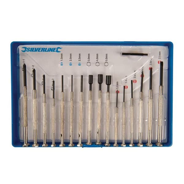 Diverse juvelerare skruvmejslar - SILVERLINE - Hexagon bits - 16 st