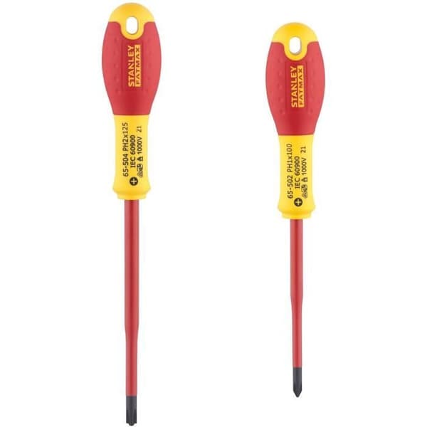 Set med 2 skruvmejslar - STANLEY FATMAX - FMHT0-62648 - Isolerade terminalblock 1000V - PH1X100 + PH2X125