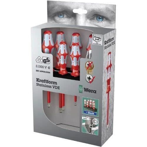 Bär rostfritt / 05022728001 VDE 3160 i/7 skruvmejselsats i rostfritt stål (tysk import)