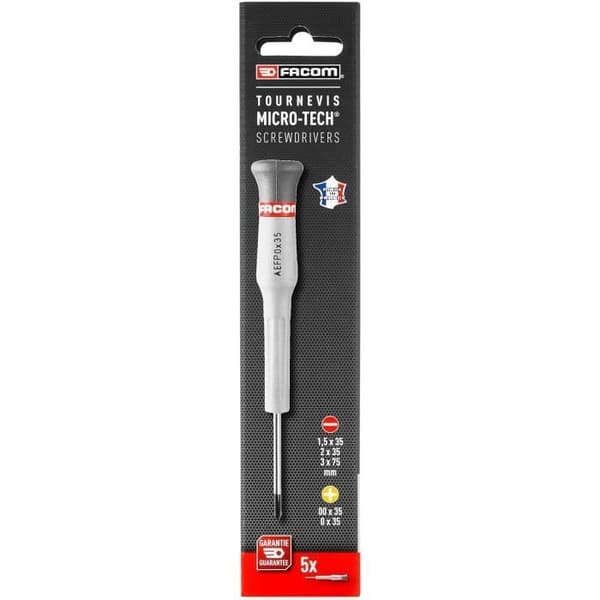 Set med 5 FACOM precisionsskruvmejslar - MT.J5PG - Specialskruvmejsel - Svänghuvud - slitsad och Phillips®