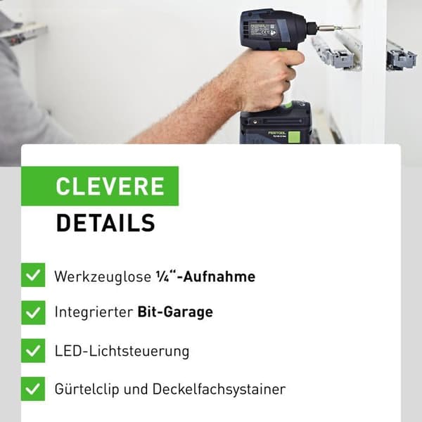 18V TID 18 HPC 4.0 I-Plus slagskruvmejsel + 2 4Ah batterier + snabbladdare + SYSTAINER box - FESTOOL - 576482