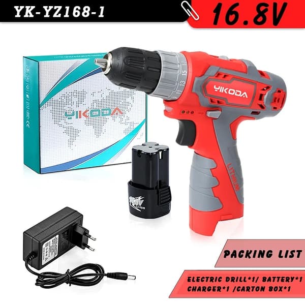Elektrisk Sladdlös Skruvdragare, 38NM Max. Moment, 1350rpm Tomgångshastighet,YK-YZ168-1