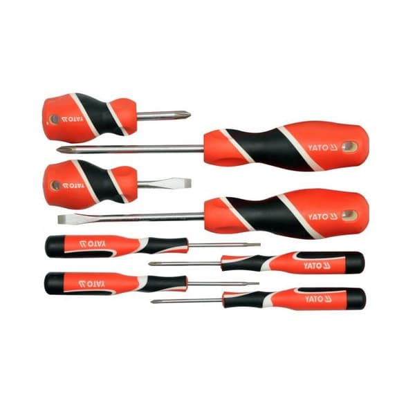 YATO RUUVILTAJSET 8 kpl. FLAT / CROSS S2 58 HRC, 25980