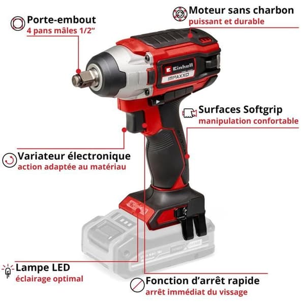 Einhell Professional Boulonneuse utan sladd IMPAXXO 18/230 Power X-Change (18V, 230 Nm) Levereras utan batteri eller laddare