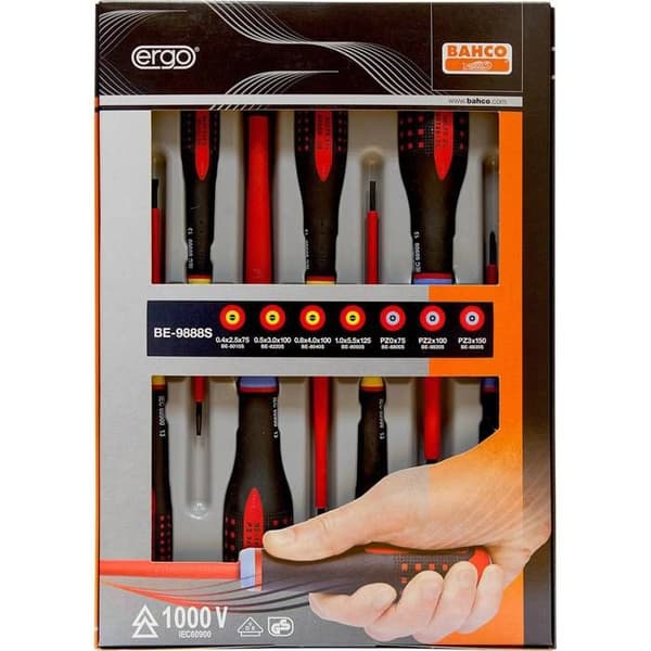 Skruvmejselsats - Bahco - BE-9888S - Ergonomisk - VDE - 7 delar