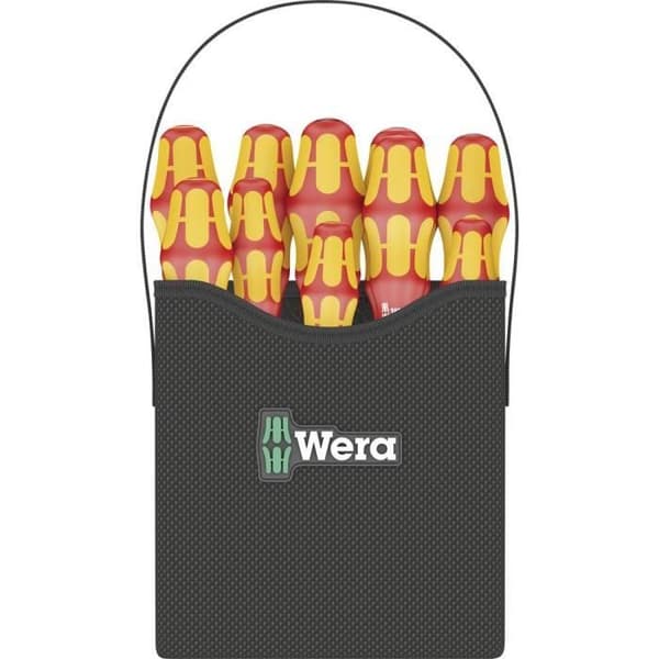 Wera Kraftform 2go 100 skruvmejselsats 05004310001 11 delar VDE spårskruvar, Pozidriv skruvar, Phillips Phillips, TORX®