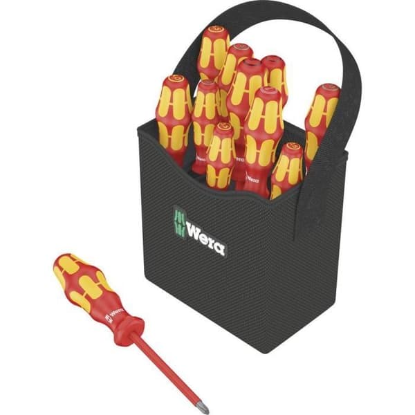 Wera Kraftform 2go 100 skruvmejselsats 05004310001 11 delar VDE spårskruvar, Pozidriv skruvar, Phillips Phillips, TORX®