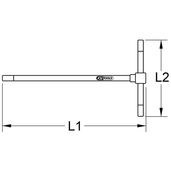 KS Tools 158.5105 Insexnyckel-skruvmejsel Nyckelvidd (metrisk): 5 mm Mått - Längd: 180 mm