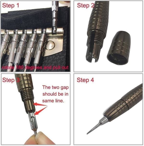 Precision skruvmejselsats - Reparationsverktyg - 25 delar - Torx - Bärbar - Svart