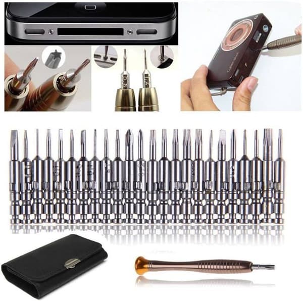 25st skruvmejselsats Bärbara precisionsskruvmejselreparationsverktyg för iPhone, dator, leksaker, glasögon, montering
