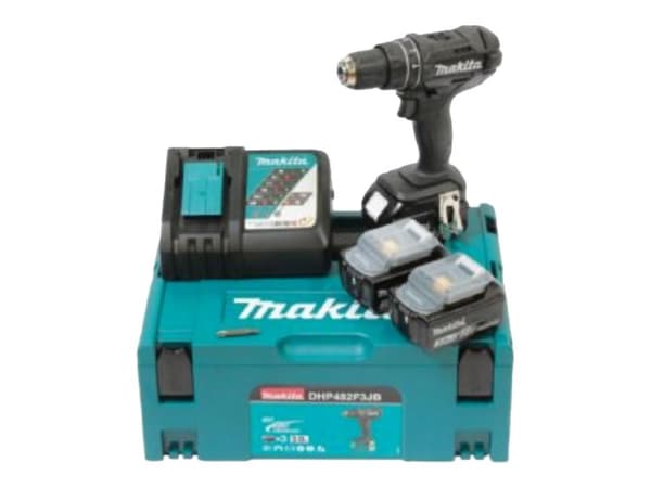 Makita DHP482F3JB Slagborrmaskin - 3 st batterier ingår 18V - laddare