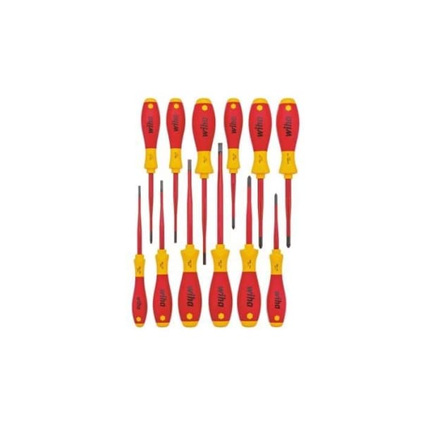 Wiha SoftFinish Elektrikerskruvmejselsats 12 delar SlimFix 41003