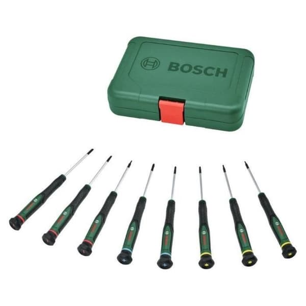 Bosch 8-delad skruvmejselsats (för gör-det-själv/modellering/hantverk, precisa och magnetiska bitar PH/TX/HEX/slits)