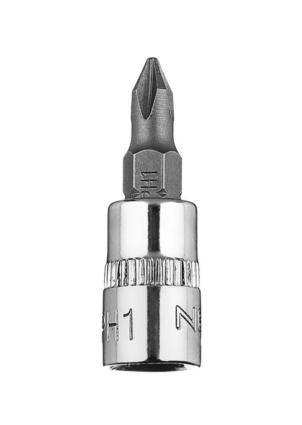 PH1 skruetrækker bit på 1/4" fatning, kort, 37 mm