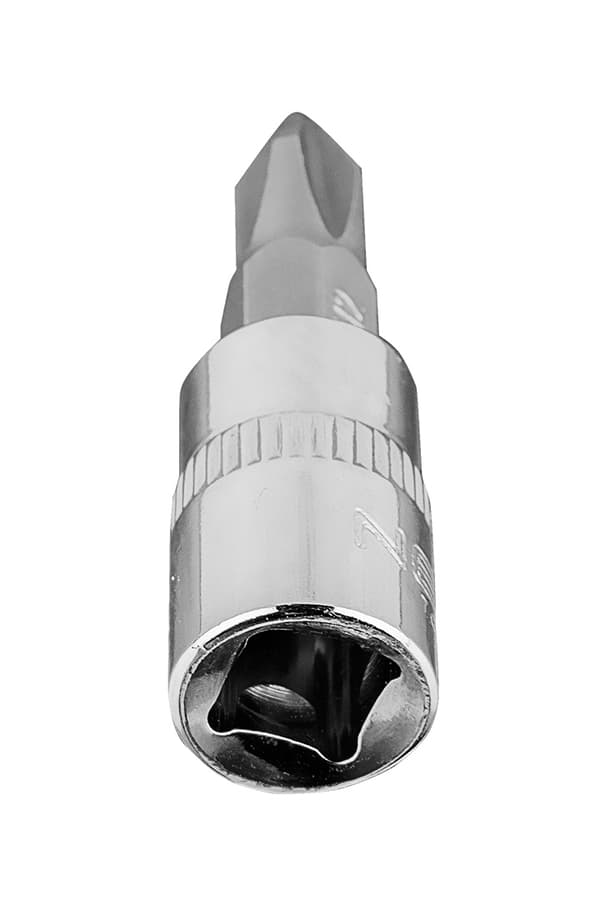 PH2 skruvmejselbits på 1/4" hylsa, kort, 37 mm