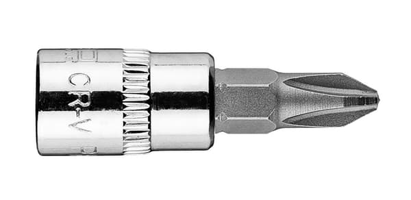 PH2 skruvmejselbits på 1/4" hylsa, kort, 37 mm