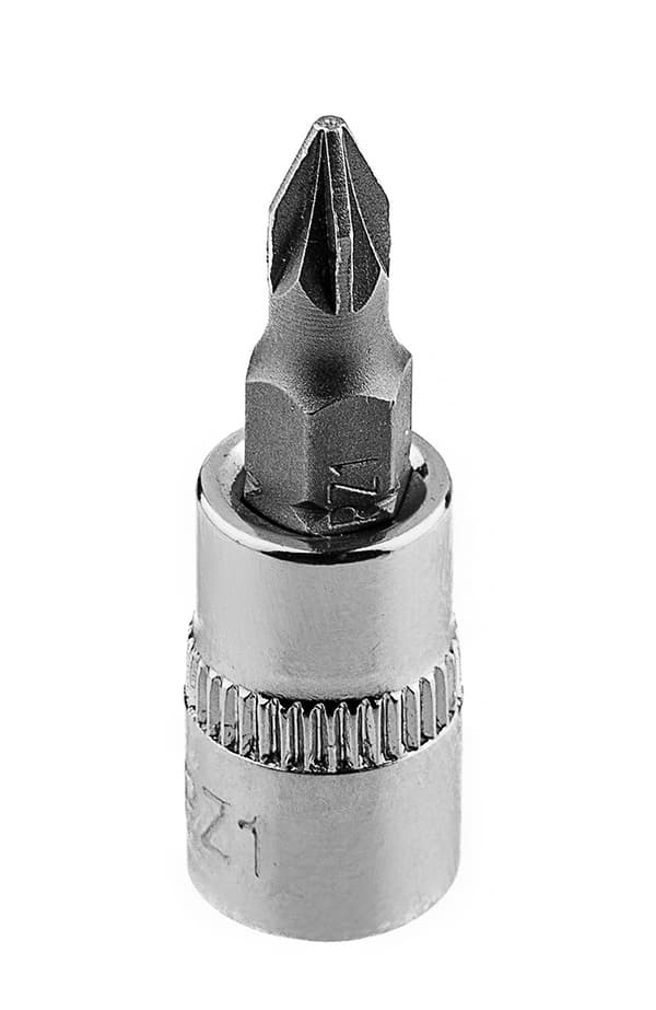 PZ1 skruetrækkerbit på 1/4" fatning, kort, 37 mm