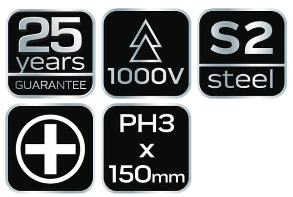 Stjerneskruetrækker 1000V, PH3 x 150mm
