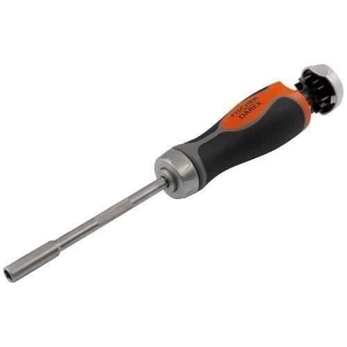 FISCHER DAREX ratchet skruvmejsel med 7 magnetiska bitar och integrerat förvaringsutrymme