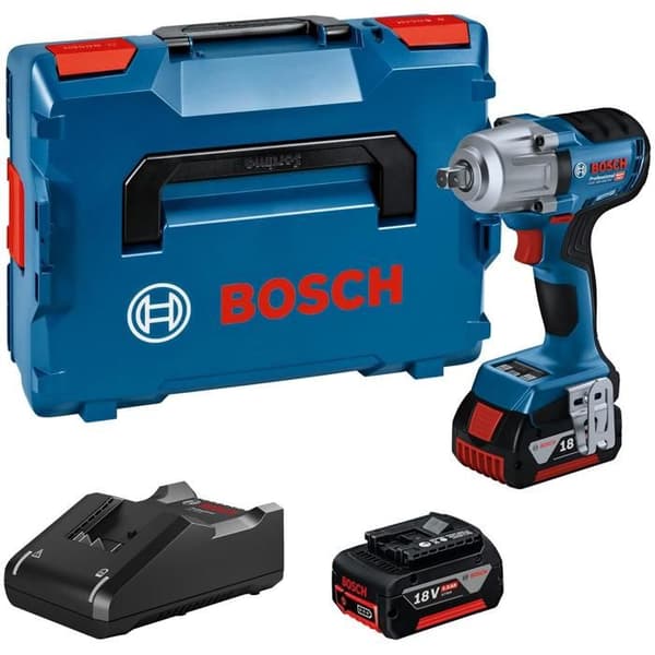 Slagskruvdragare - BOSCH PROFESSIONAL - GDS 18V-450 PC - 450 Nm - 800 Nm - 2 batterier 5,0 Ah