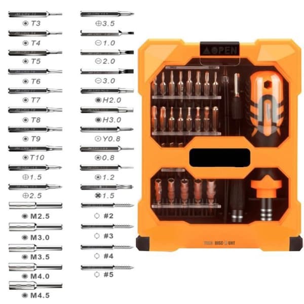 Kit med professionella multifunktionsprecision skruvmejslar 33 bitar telefonverktyg mobil gör-det-själv hem reparation montering