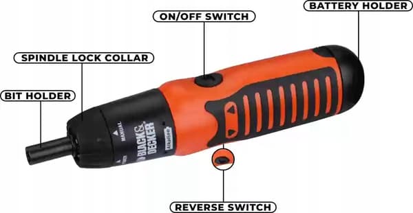 Elektrisk skruetrækker Skruetrækker Black&Decker A7073+6V Bit Sæt