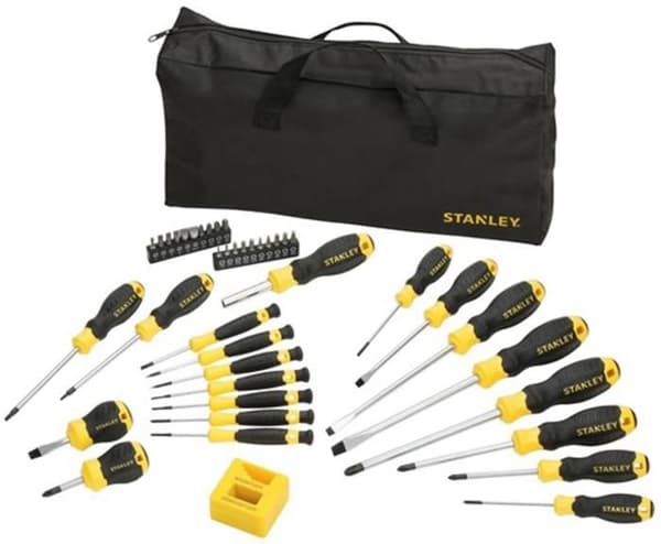 Kartong med 20 Stanley-skruvmejslar STHT0-62113 - Phillips, Robertson, Torx - Olika storlekar