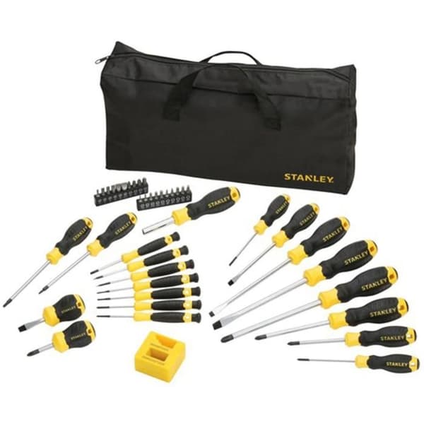 Kartong med 20 Stanley-skruvmejslar STHT0-62113 - Phillips, Robertson, Torx - Olika storlekar