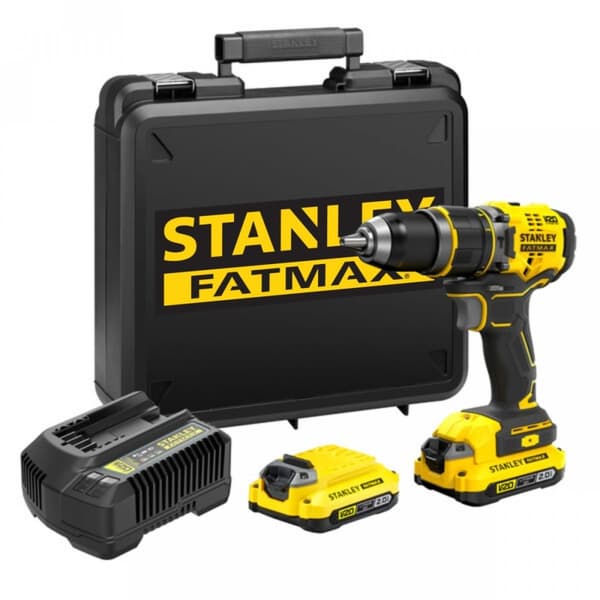 STANLEY FATMAX SFMCD721D2K 18V V20 børsteløs slagboremaskine 2x 2,0Ah