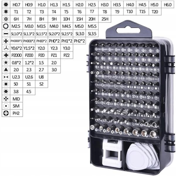 Sæt med små skruetrækkere, mini-bits til bærbar computer, 115W1