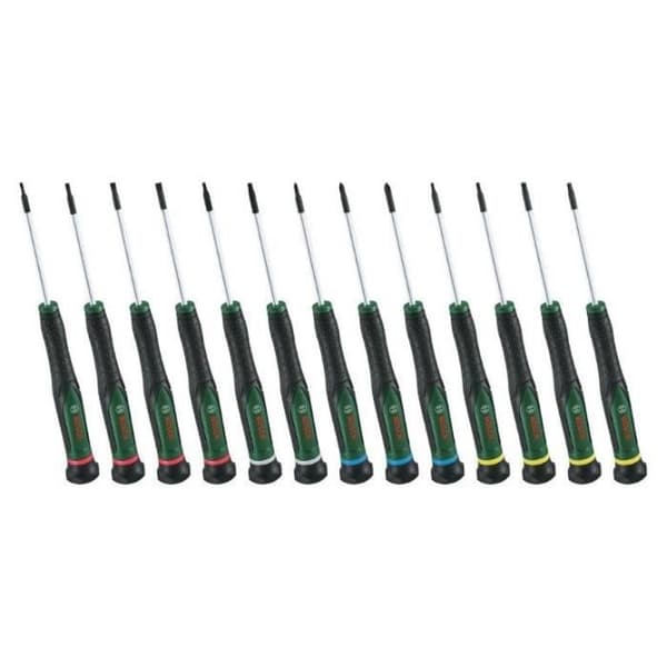 Bosch Set med skruvmejslar 13 st (för gör-det-själv/modellbygge/hantverk; precisa och magnetiska bitar; PH/TX/HEX/SL)