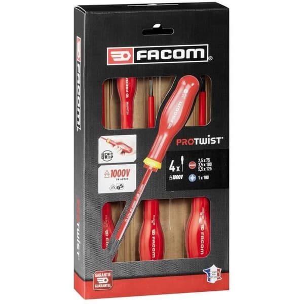Set med 4 isolerade skruvmejslar - FACOM - AT4VEPB - 1000V