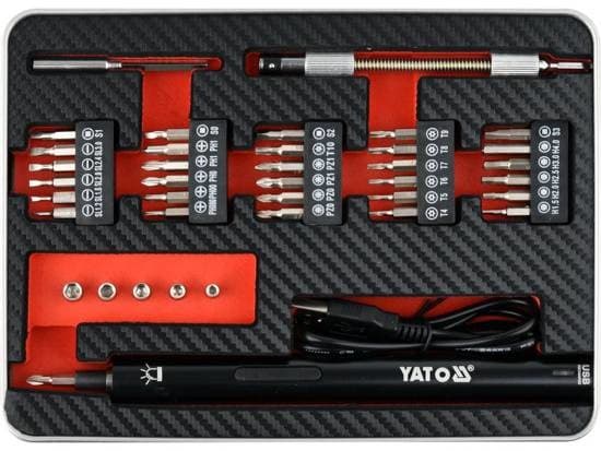 Skruetrækker/slagnøgle med elektrisk drev Yato model YT-27930 Sort